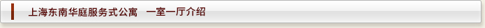 上海东南华庭服务式公寓  一室一厅介绍