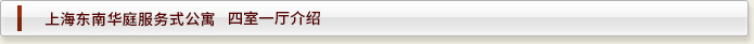 上海东南华庭服务式公寓  四室一厅介绍