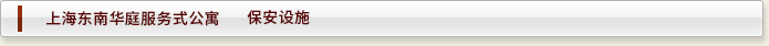上海酒店式公寓——东南华庭  保安设施