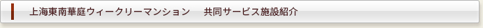 上海東南華庭ウィークリーマンション  共同サービス施設紹介